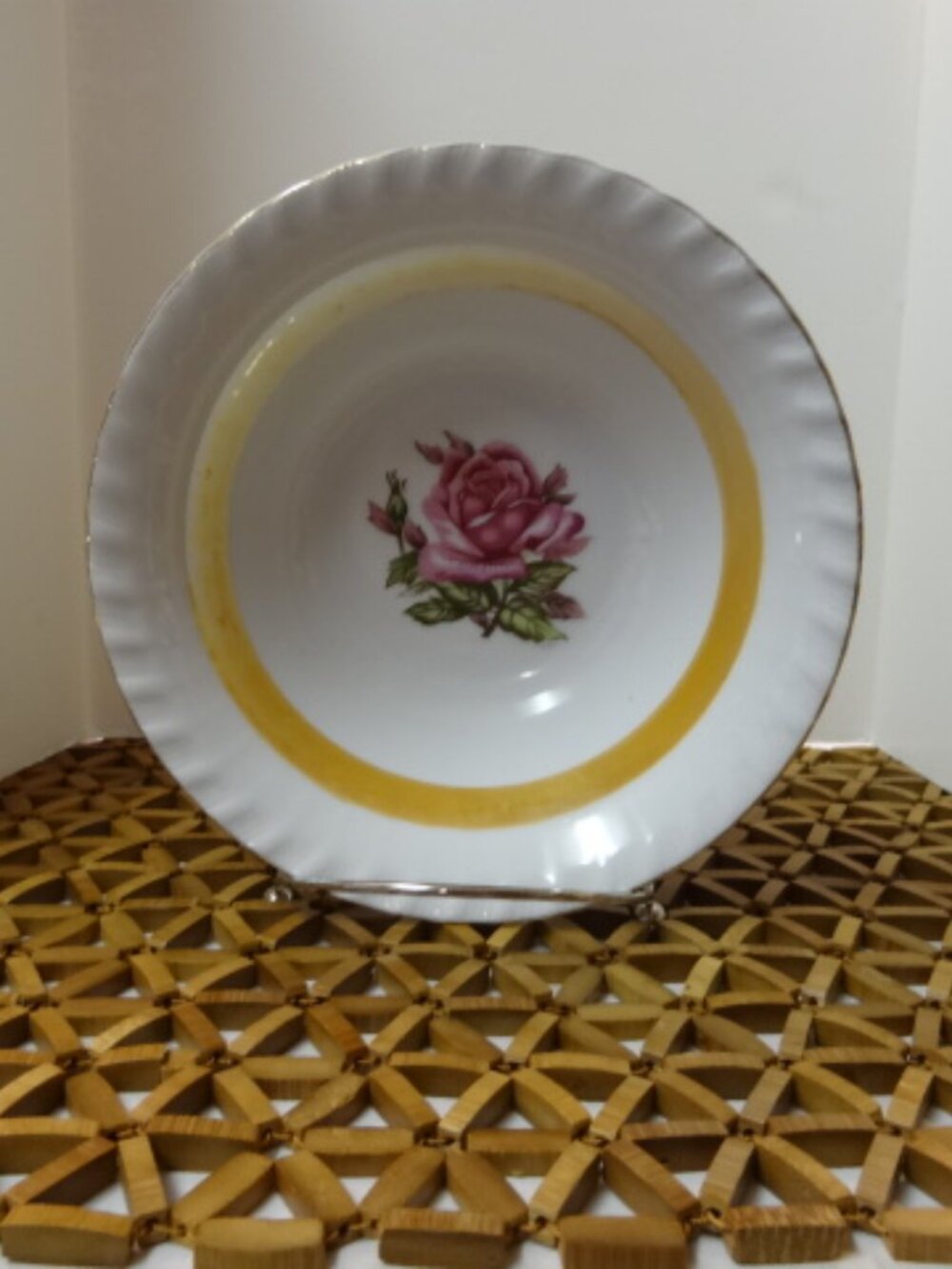 Vintage Westwood Fine China Bowl, Lusterware Rose Pattern